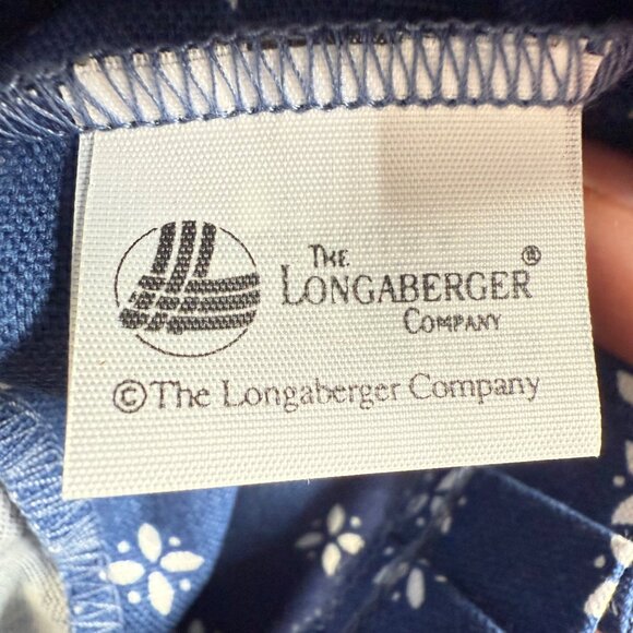 Longaberger 9" Round Basket Liner 4" High Classic Blue White Bottom Vintage 90s - Picture 4 of 7
